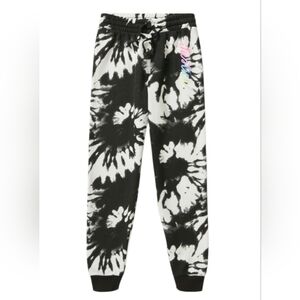 Justice Black and White Tie-Dye Joggers